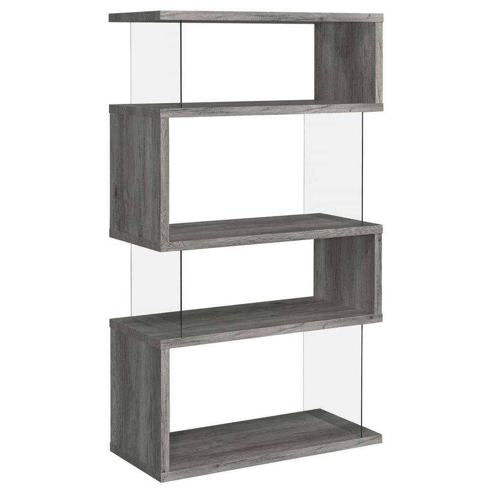 Emelle 4-shelf Bookcase with Glass Panels. Picture 6