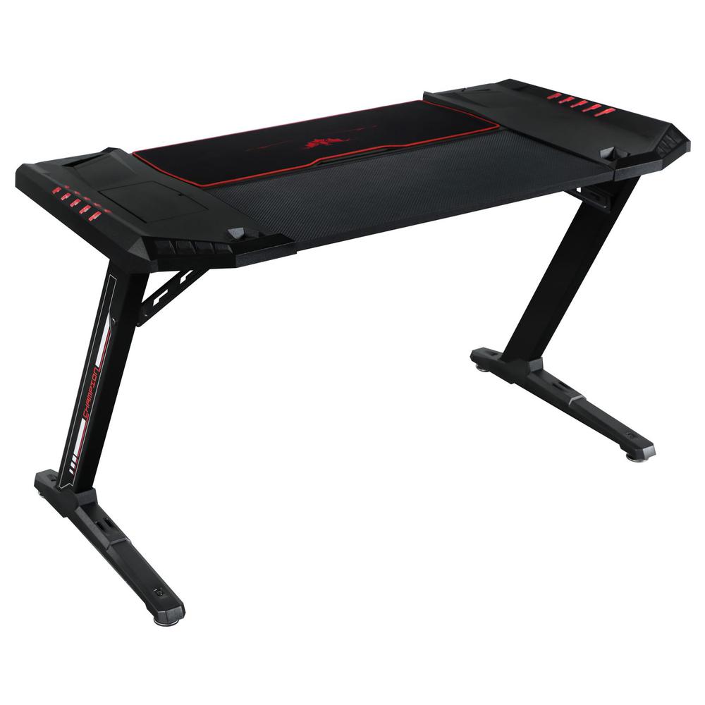 Ardsley Z-framed Gaming Desk with LED Lighting Black. Picture 3