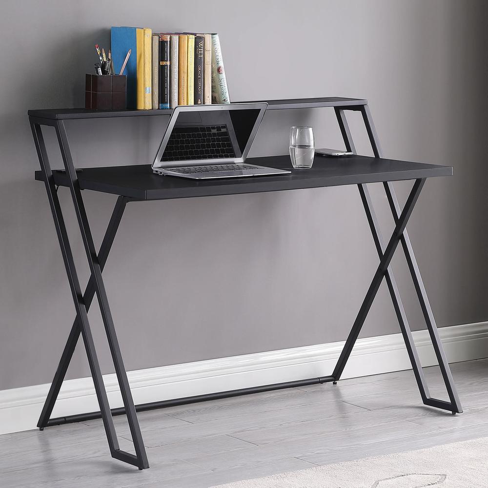 Xavier Writing Desk with USB Ports Black. Picture 1