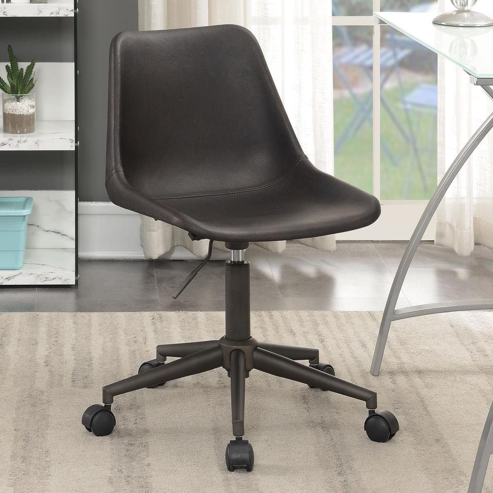 Carnell Adjustable Height Office Chair with Casters Brown and Rustic Taupe. Picture 1