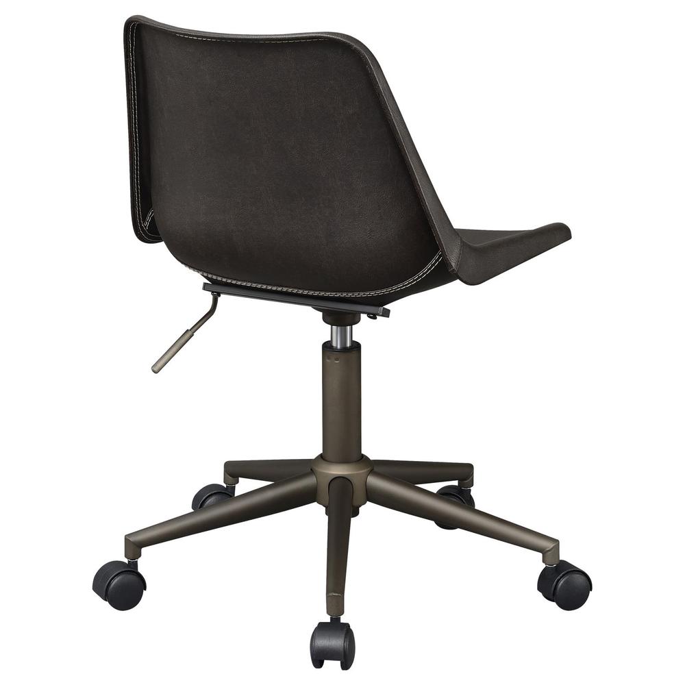 Carnell Adjustable Height Office Chair with Casters Brown and Rustic Taupe. Picture 8