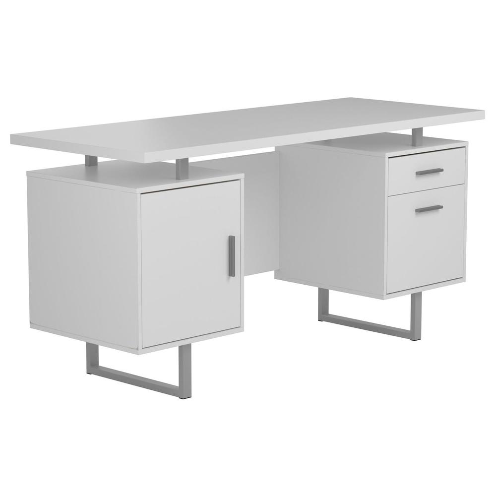 Lawtey Floating Top Office Desk White Gloss. Picture 2