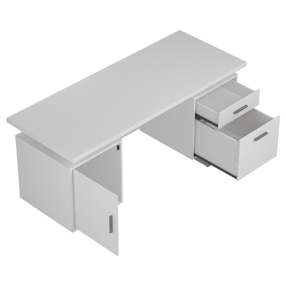 Lawtey Floating Top Office Desk White Gloss. Picture 4