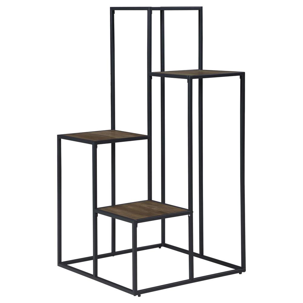 Rito 4-tier Display Shelf Rustic Brown and Black. Picture 2