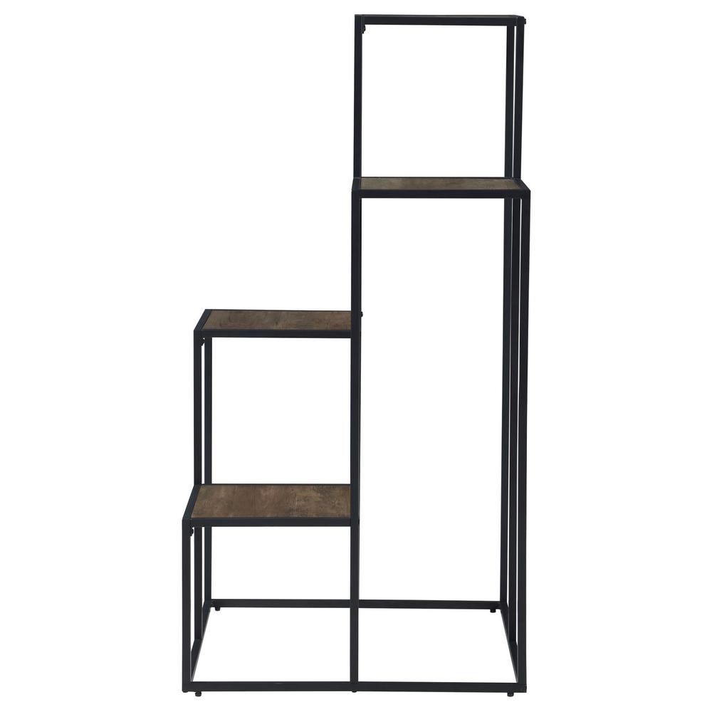 Rito 4-tier Display Shelf Rustic Brown and Black. Picture 3