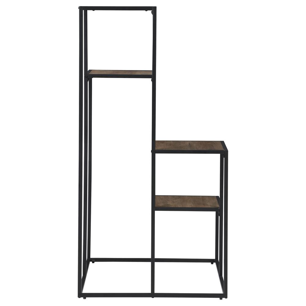 Rito 4-tier Display Shelf Rustic Brown and Black. Picture 5