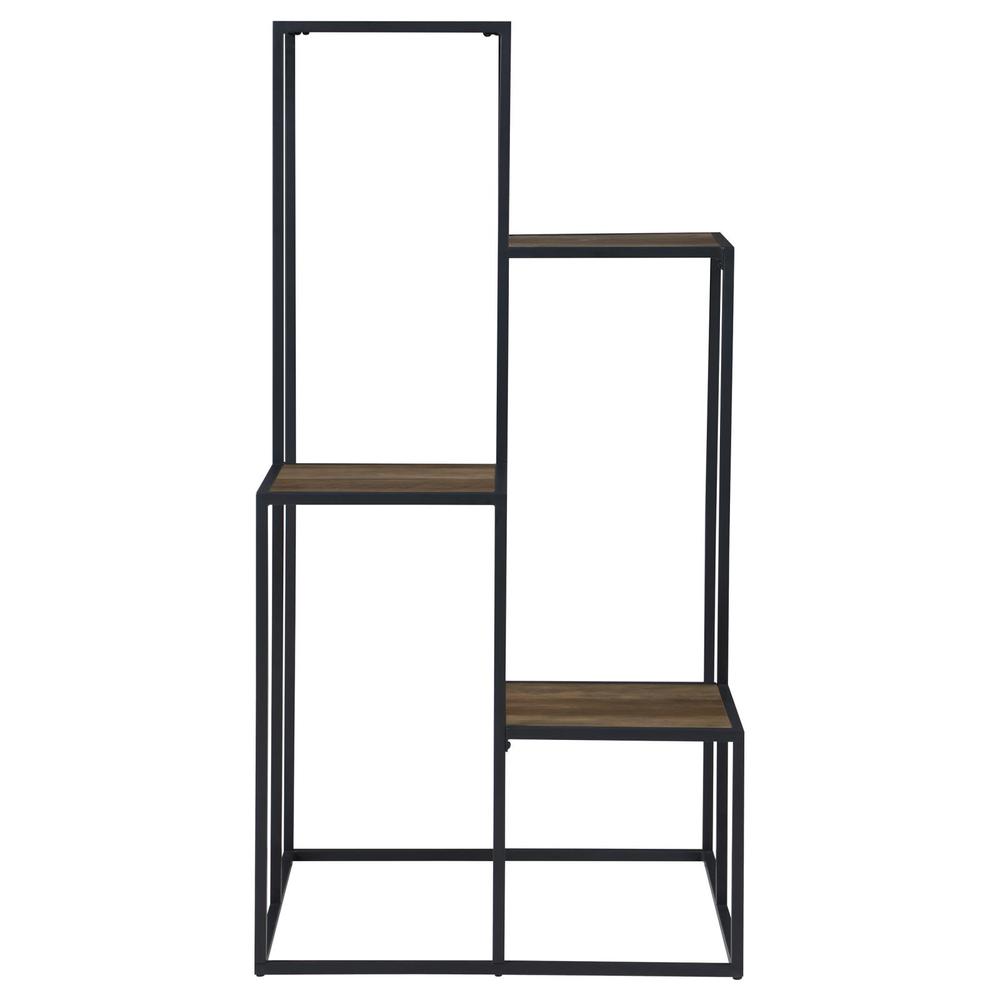Rito 4-tier Display Shelf Rustic Brown and Black. Picture 6