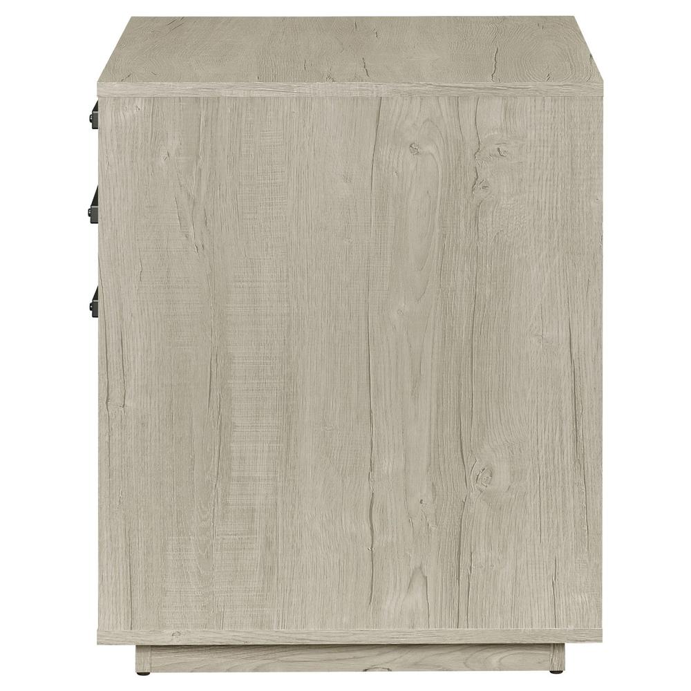 Loomis 3-Drawer Square File Cabinet Whitewashed Grey. Picture 6