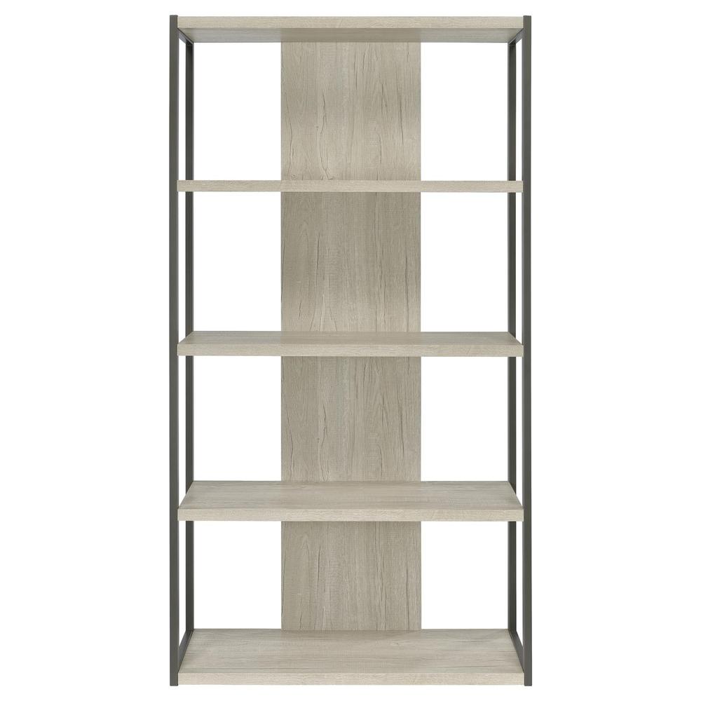 Loomis 4-shelf Bookcase Whitewashed Grey. Picture 3