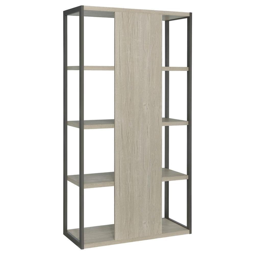 Loomis 4-shelf Bookcase Whitewashed Grey. Picture 6