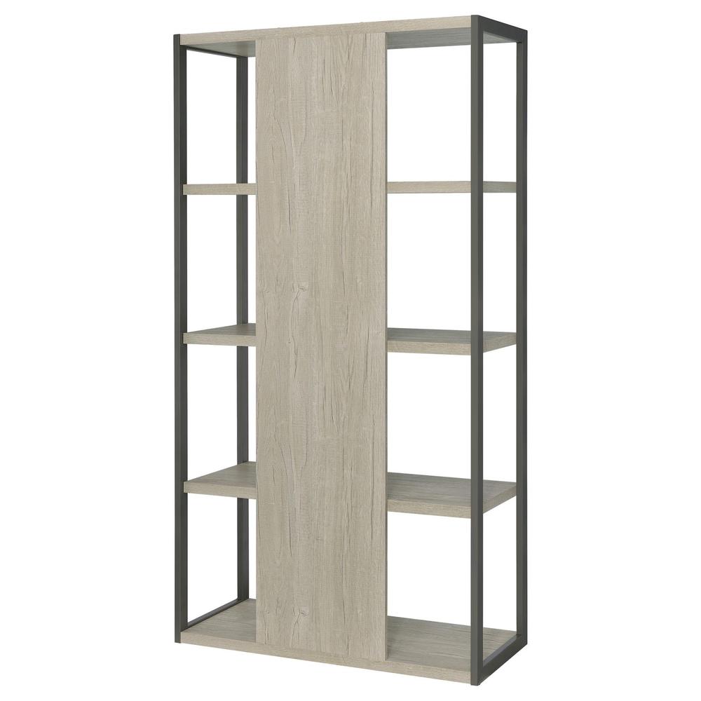 Loomis 4-shelf Bookcase Whitewashed Grey. Picture 8