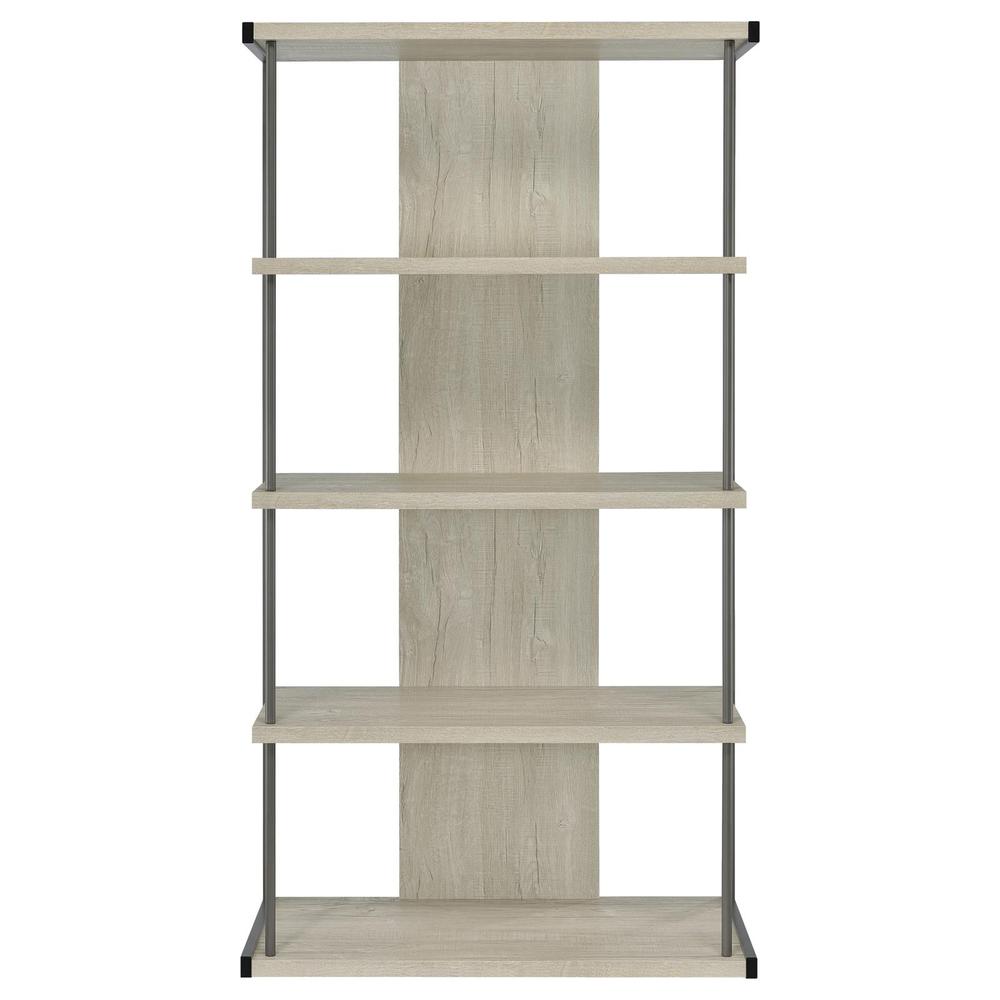 Loomis 4-shelf Bookcase Whitewashed Grey. Picture 3