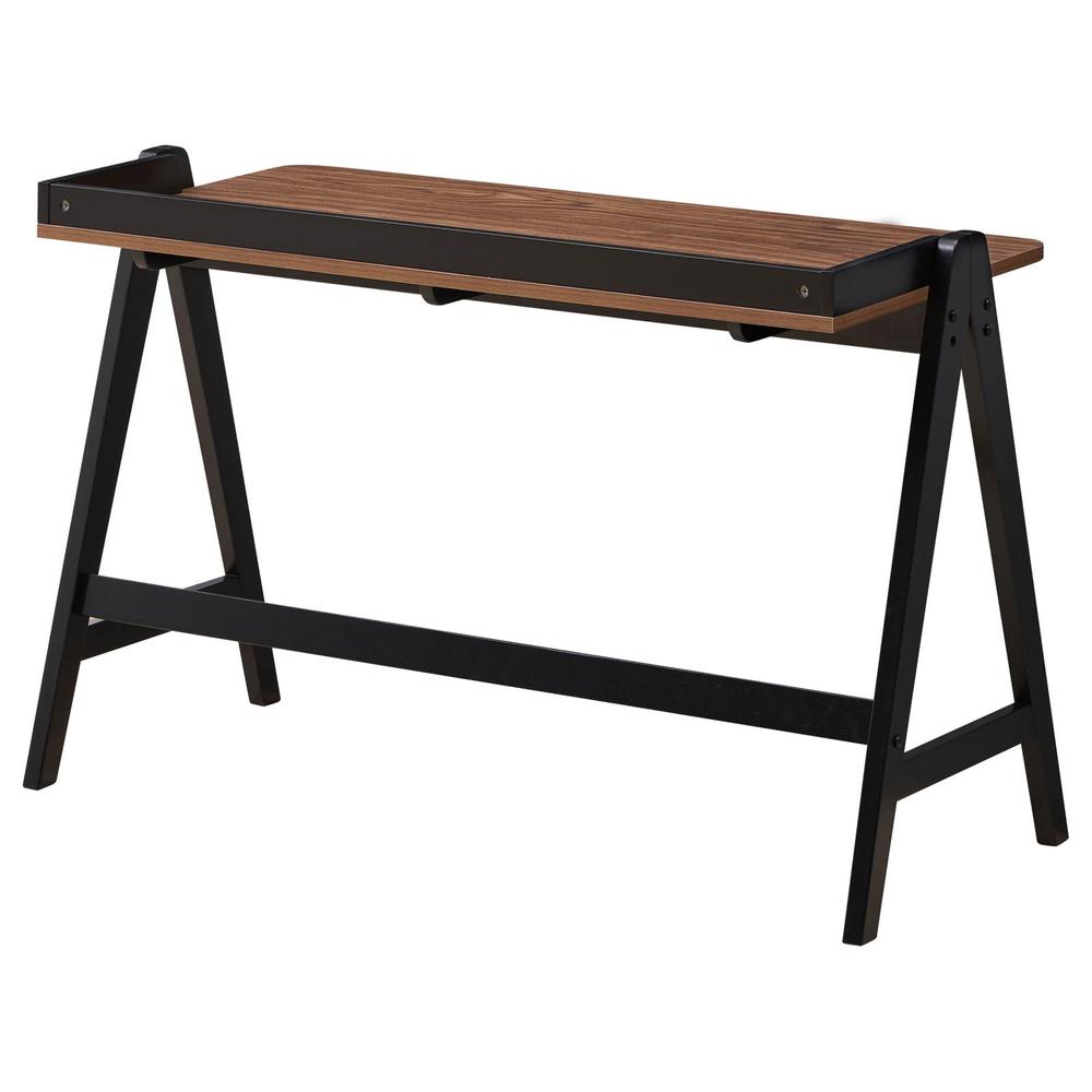 Raul Writing Desk Walnut and Black with USB ports. Picture 7