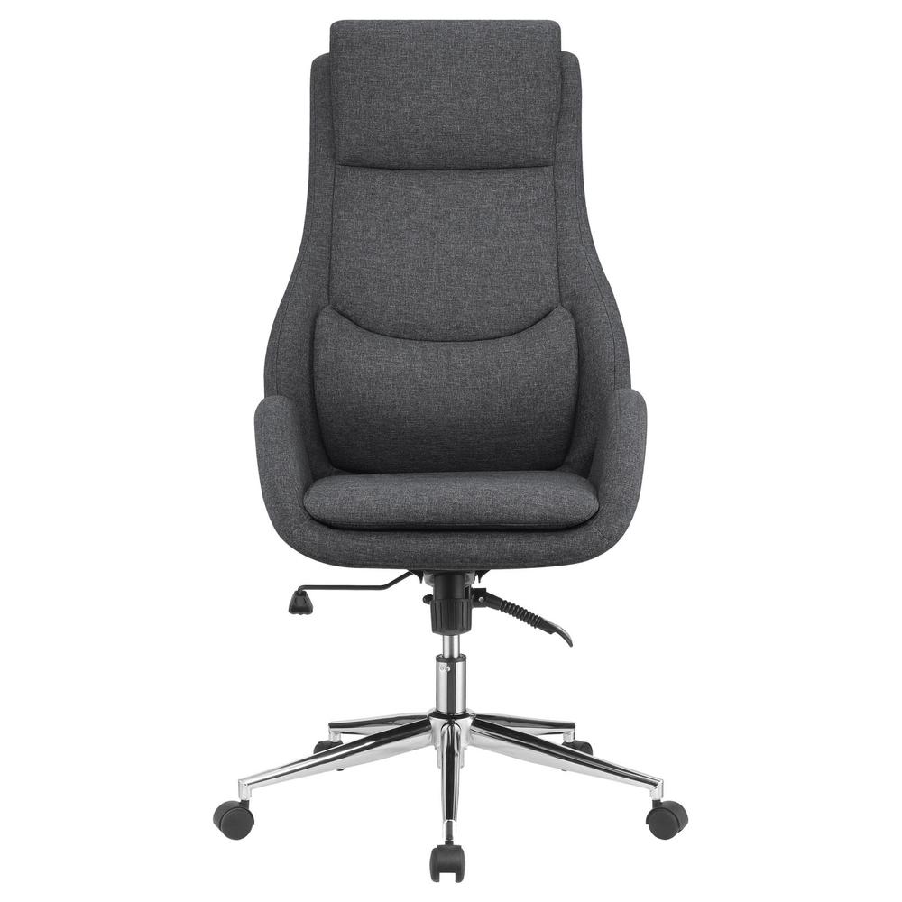 Cruz Upholstered Office Chair with Padded Seat Grey and Chrome. Picture 3