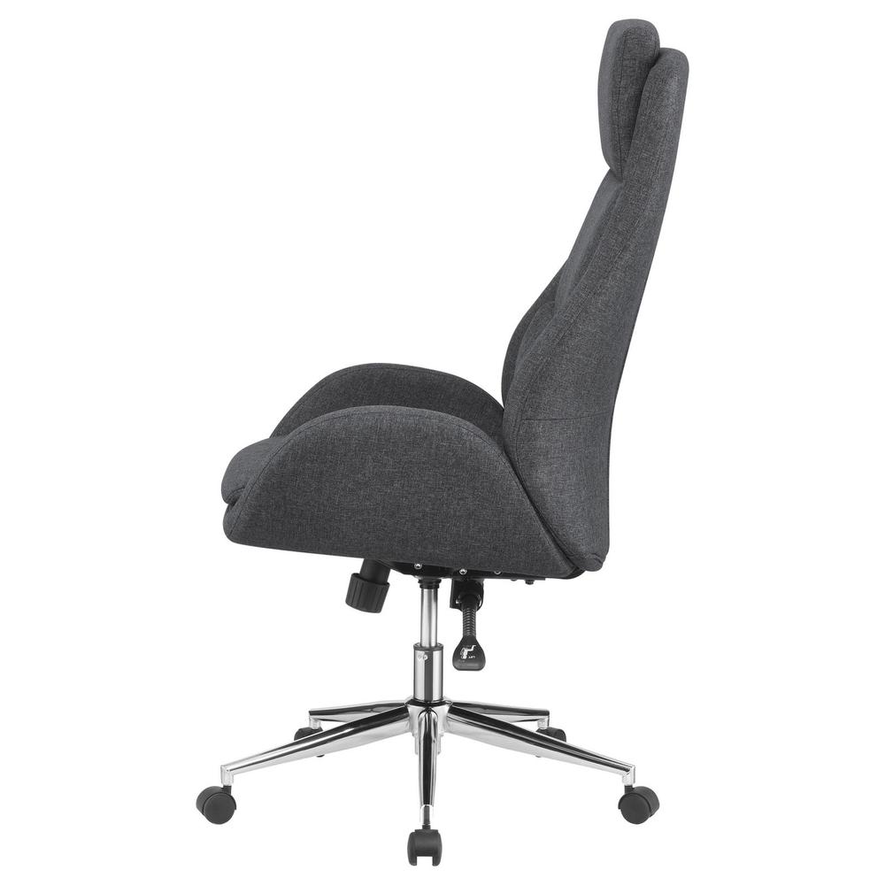 Cruz Upholstered Office Chair with Padded Seat Grey and Chrome. Picture 4