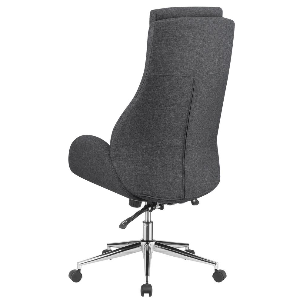 Cruz Upholstered Office Chair with Padded Seat Grey and Chrome. Picture 5