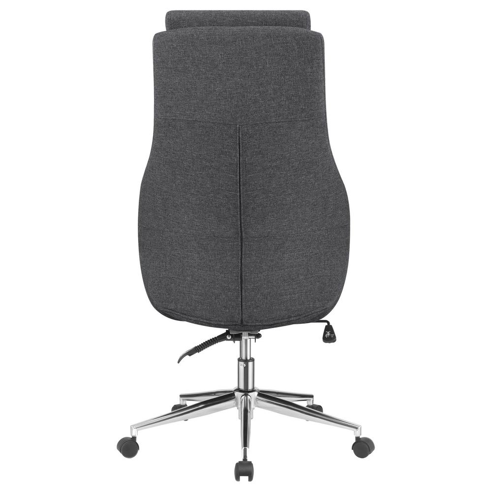 Cruz Upholstered Office Chair with Padded Seat Grey and Chrome. Picture 6