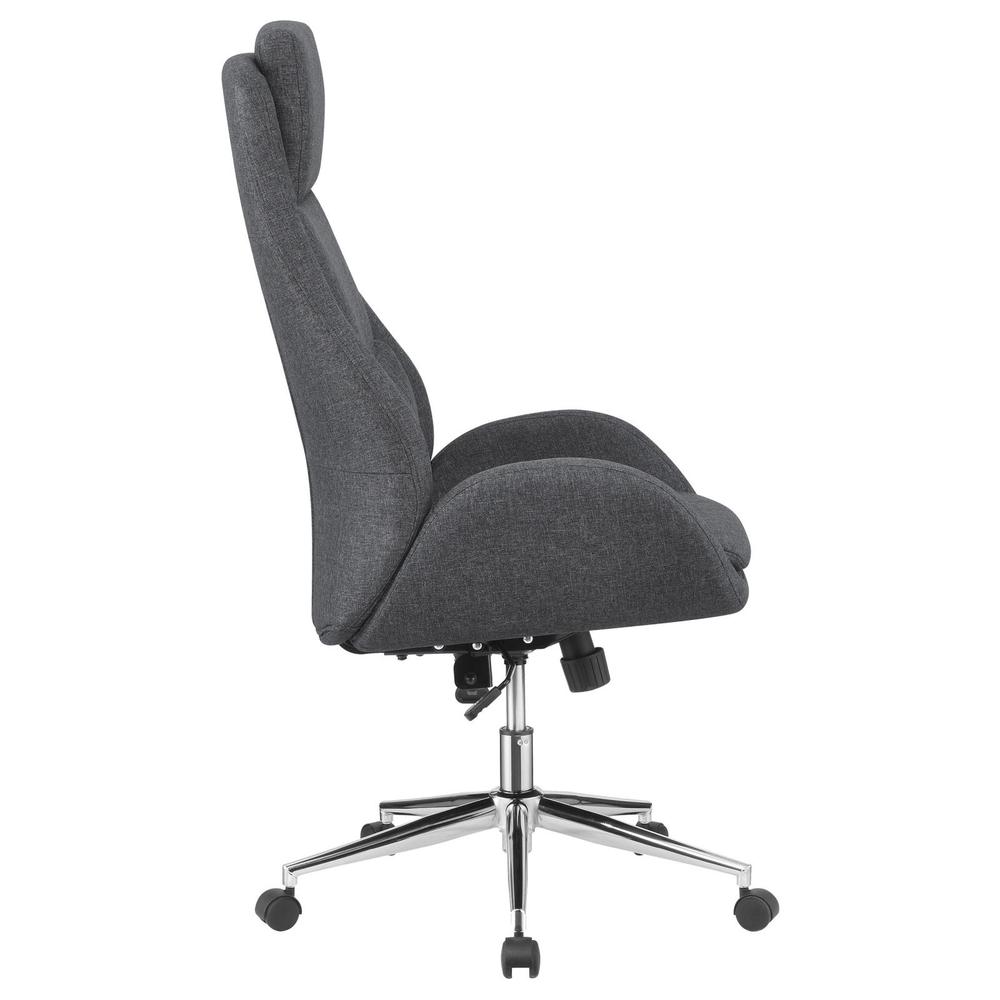 Cruz Upholstered Office Chair with Padded Seat Grey and Chrome. Picture 7
