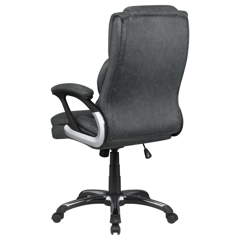 Nerris Adjustable Height Office Chair with Padded Arm Grey and Black. Picture 5