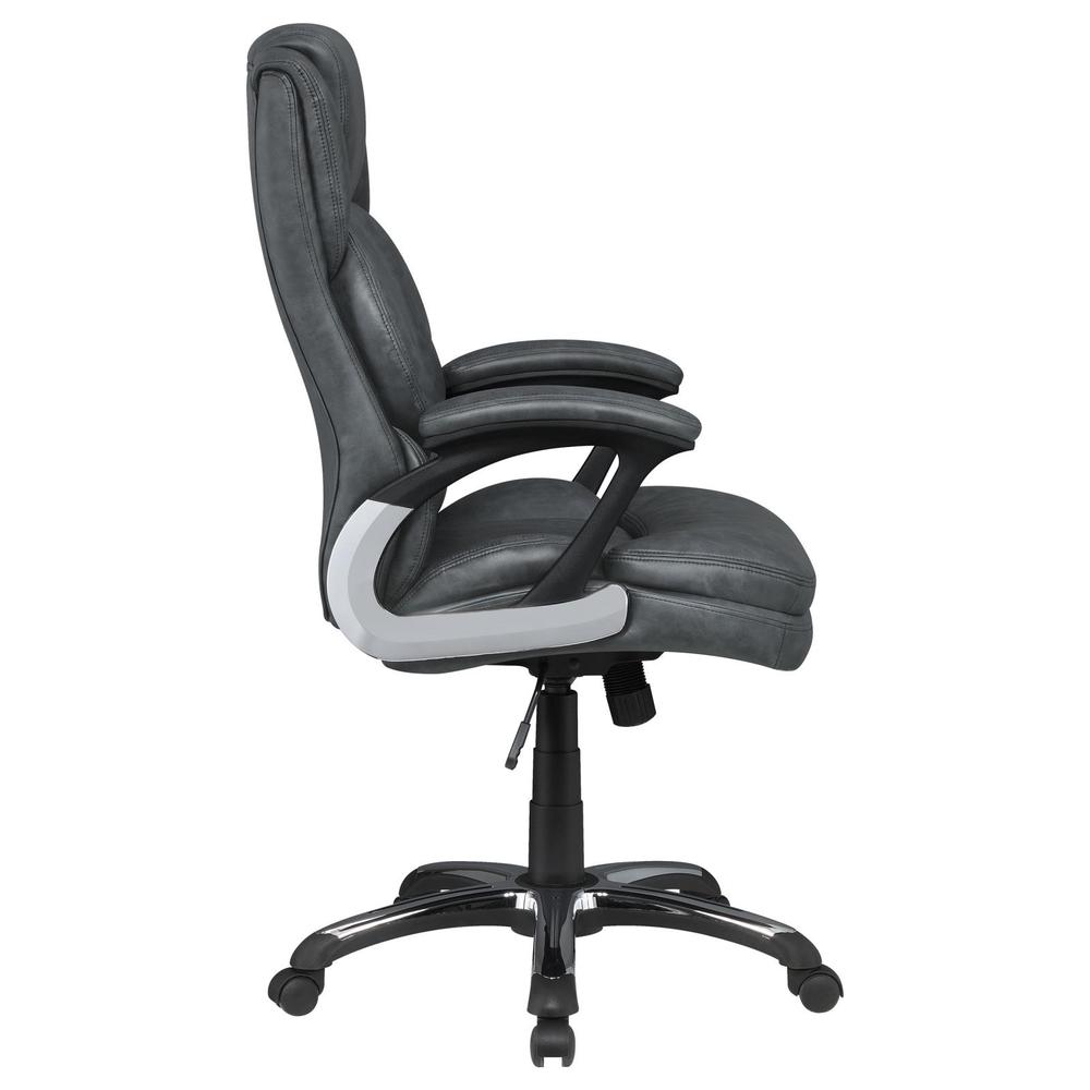 Nerris Adjustable Height Office Chair with Padded Arm Grey and Black. Picture 7