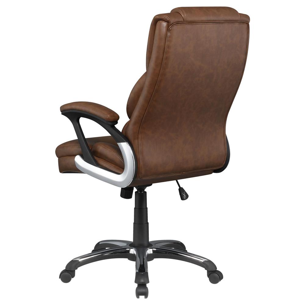 Nerris Adjustable Height Office Chair with Padded Arm Brown and Black. Picture 5