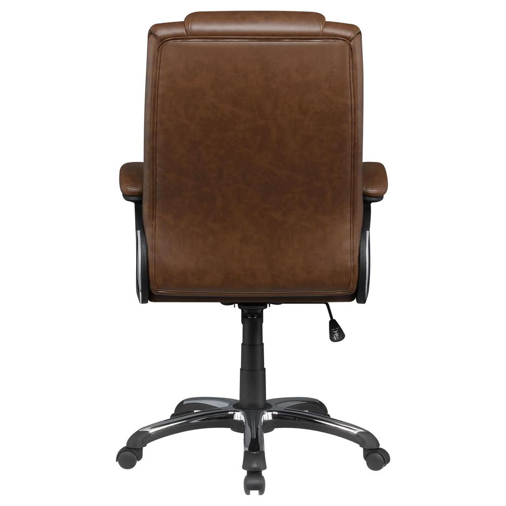 Nerris Adjustable Height Office Chair with Padded Arm Brown and Black. Picture 6