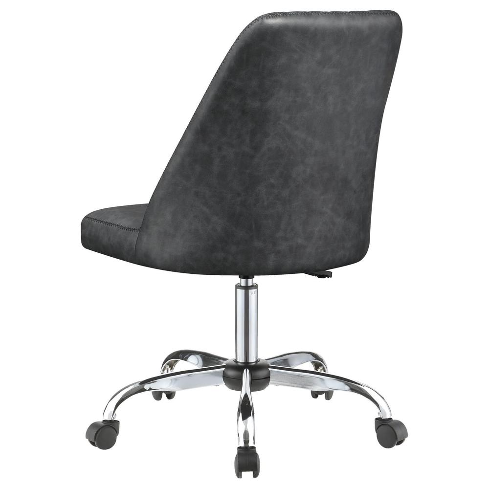 Althea Upholstered Tufted Back Office Chair Grey and Chrome. Picture 5