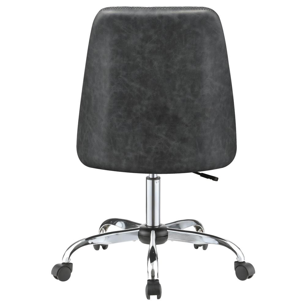 Althea Upholstered Tufted Back Office Chair Grey and Chrome. Picture 6