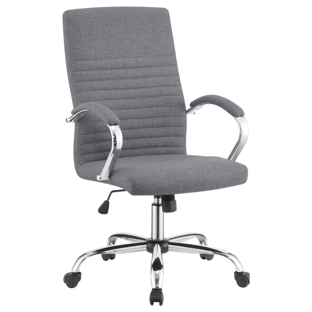 Abisko Upholstered Office Chair with Casters Grey and Chrome. Picture 2