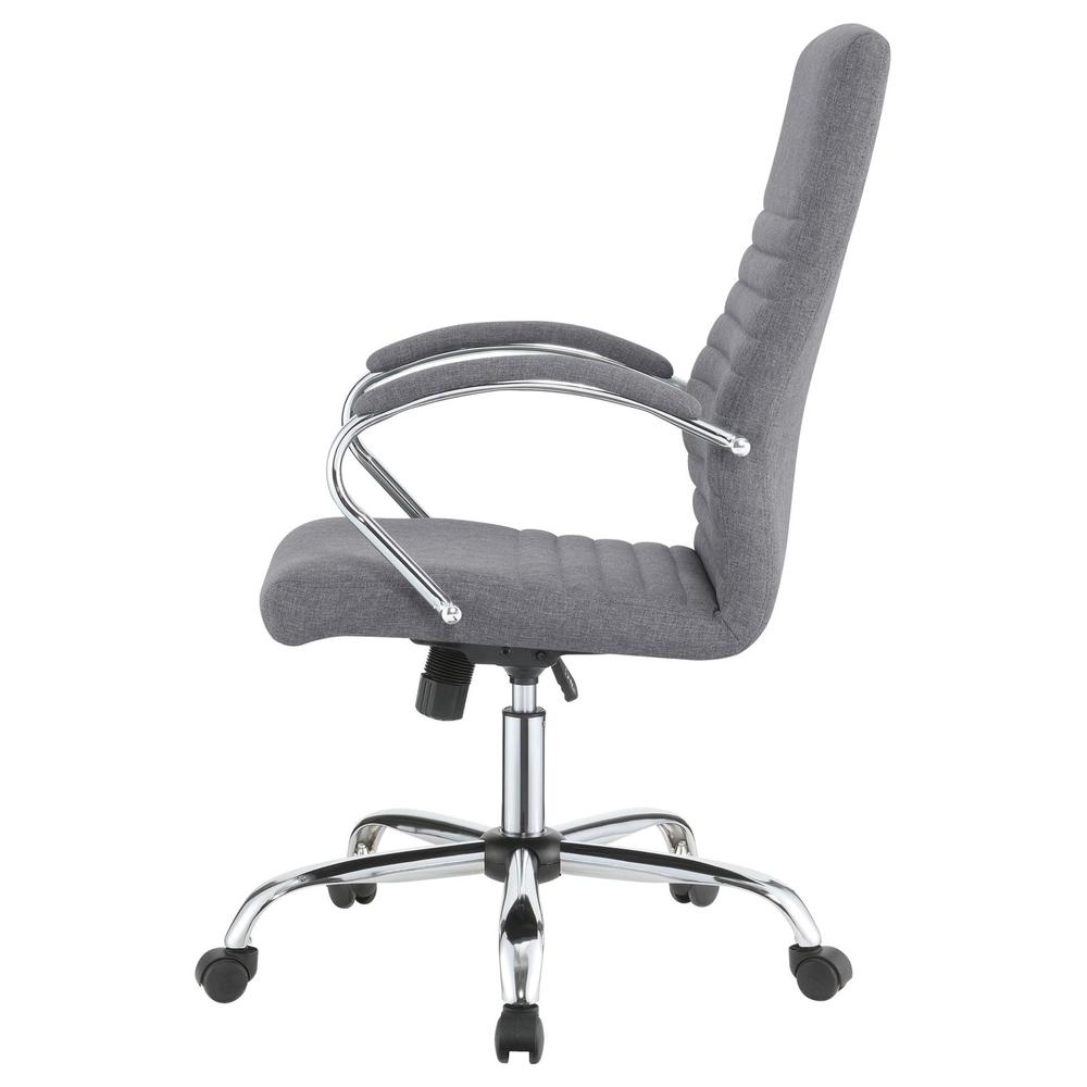 Abisko Upholstered Office Chair with Casters Grey and Chrome. Picture 4