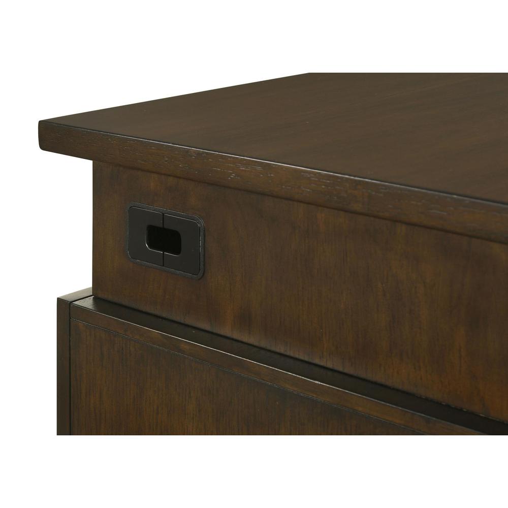 Marshall 6-drawer Executive Desk Dark Walnut and Gunmetal. Picture 10