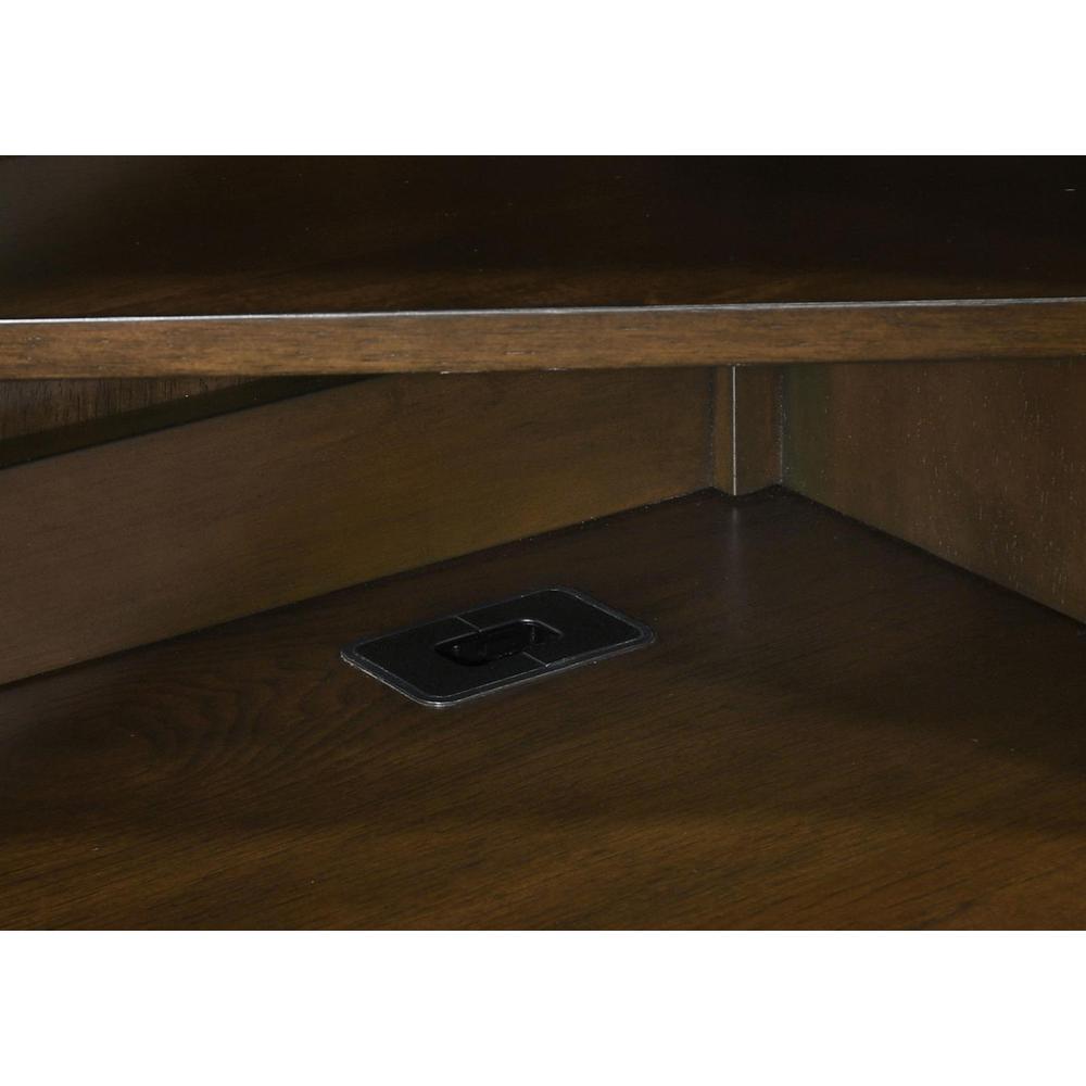 Marshall 10-drawer Credenza Desk With Hutch Dark Walnut and Gunmetal. Picture 12