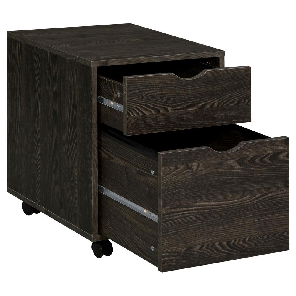 Noorvik 2-drawer Mobile File Cabinet Dark Oak. Picture 3
