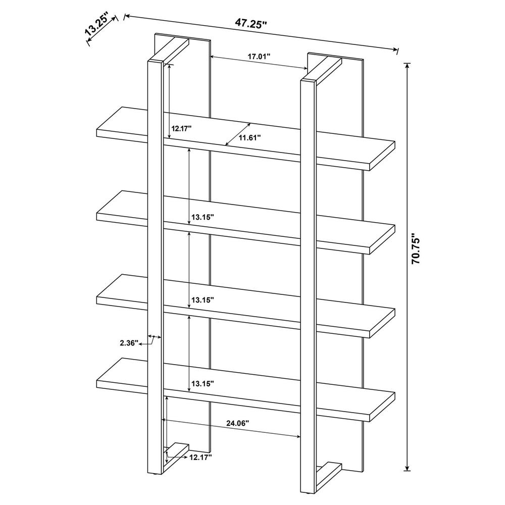 Danbrook Bookcase with 4 Full-length Shelves. Picture 6