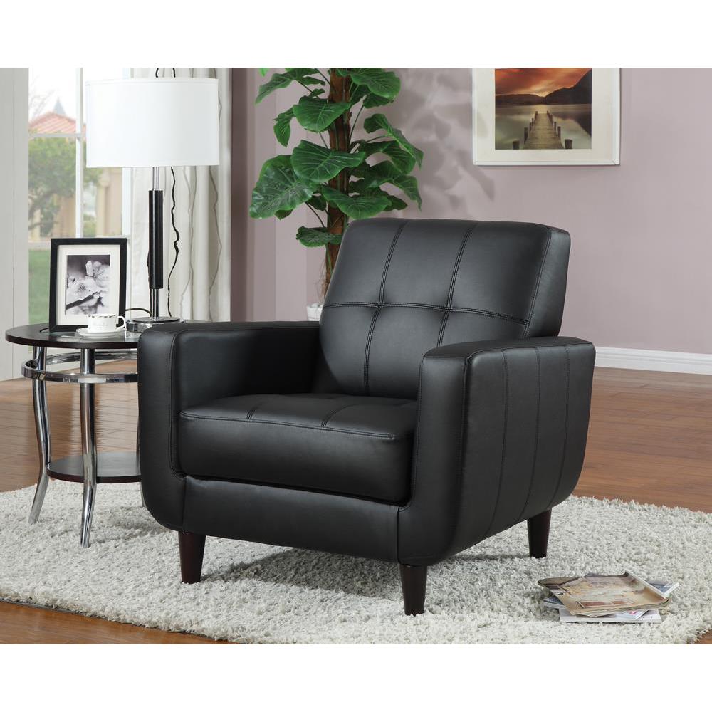 Aaron Padded Seat Accent Chair Black. Picture 1