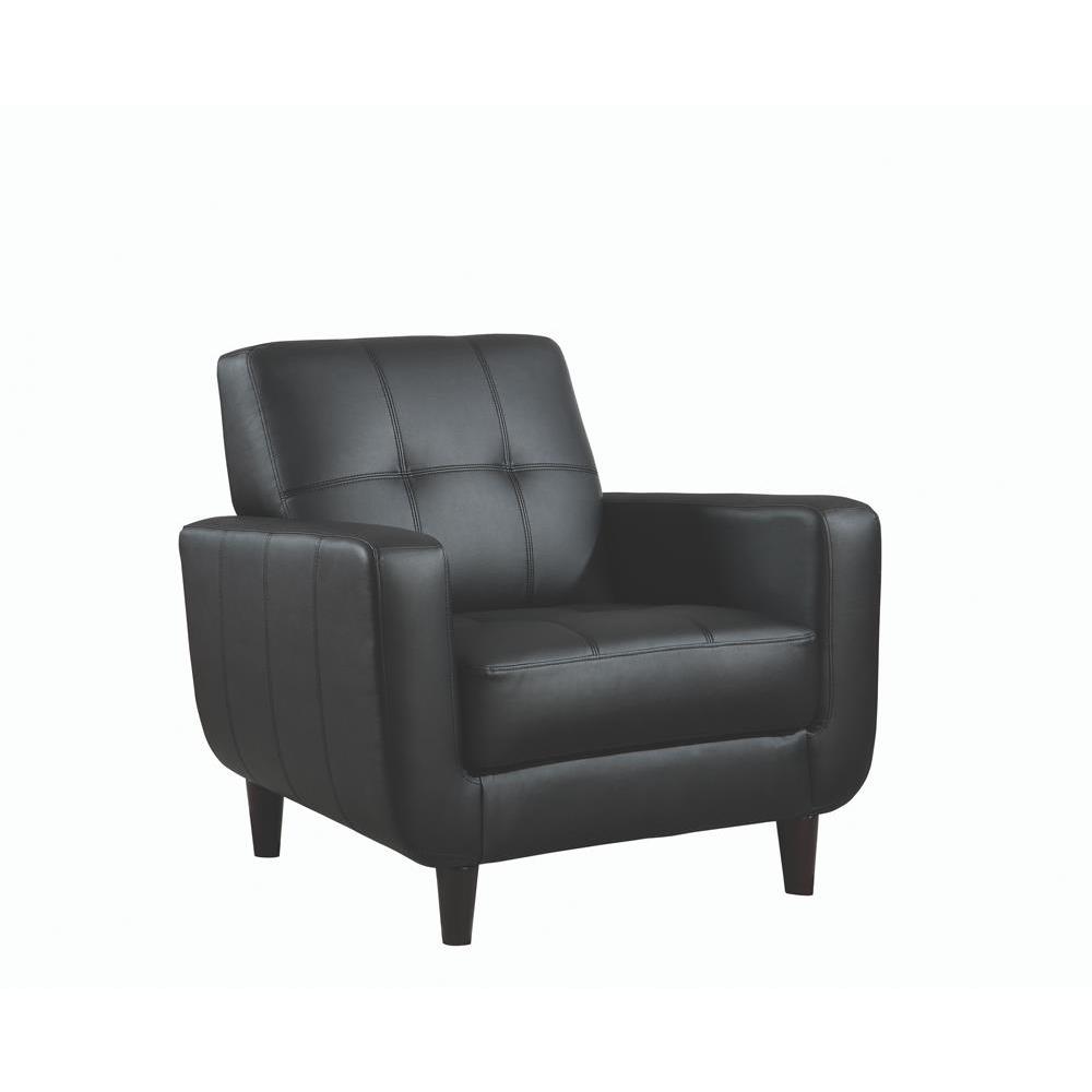 Aaron Padded Seat Accent Chair Black. Picture 2