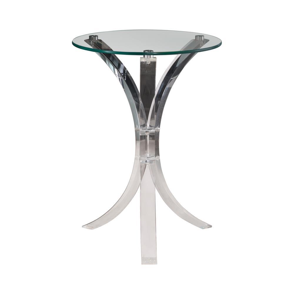 Laning Round Accent Table Clear. Picture 2