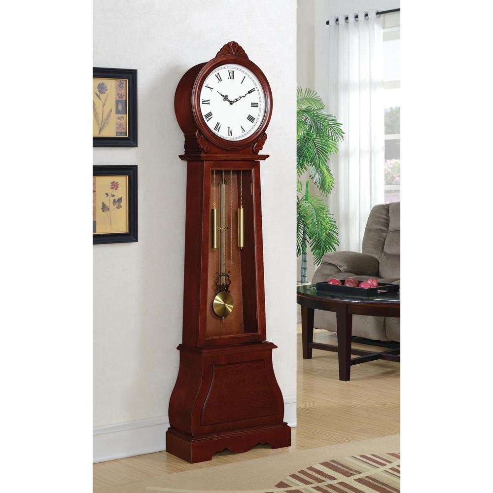 Narcissa Grandfather Clock with Chime Brown Red. Picture 7