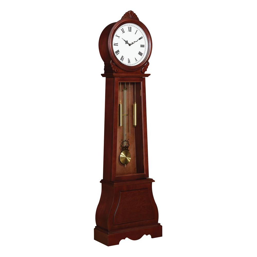 Narcissa Grandfather Clock with Chime Brown Red. Picture 1