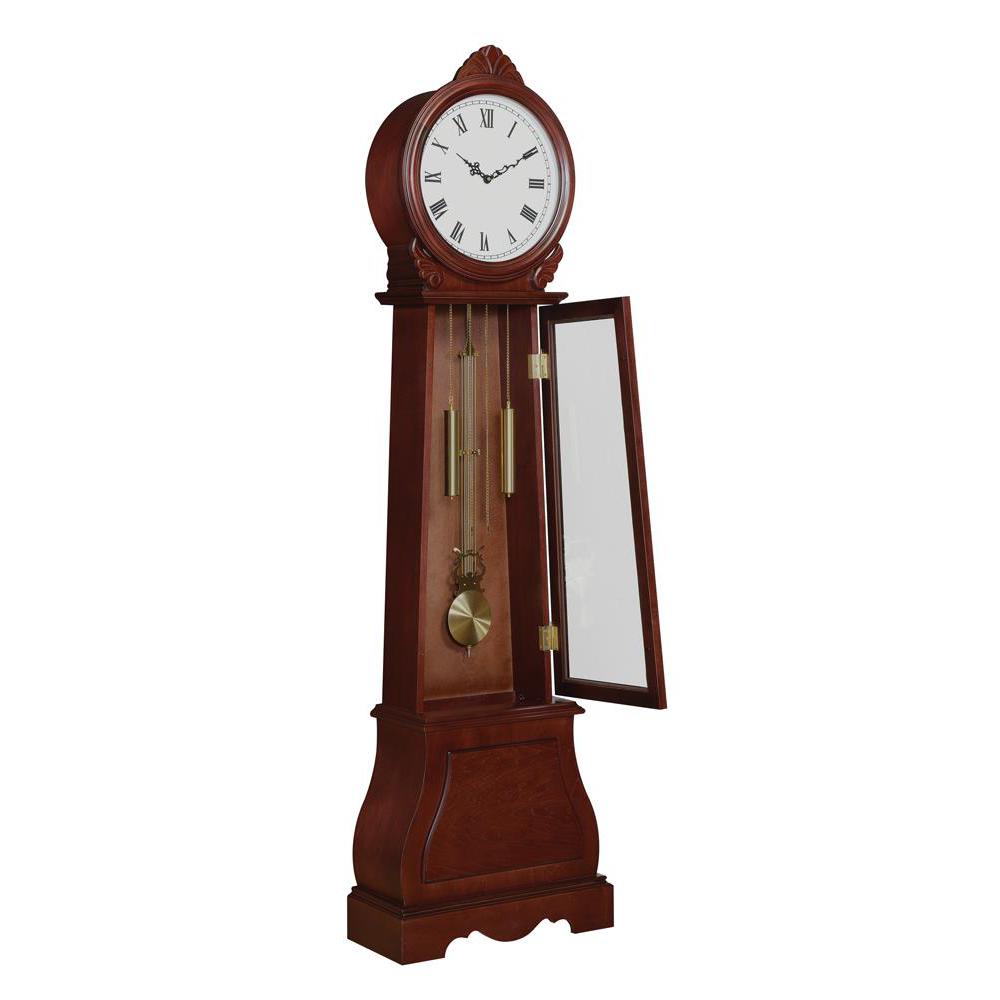 Narcissa Grandfather Clock with Chime Brown Red. Picture 3