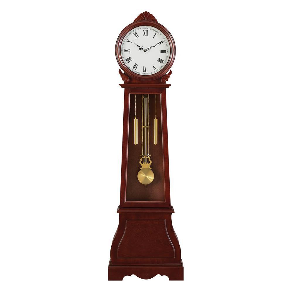 Narcissa Grandfather Clock with Chime Brown Red. Picture 4