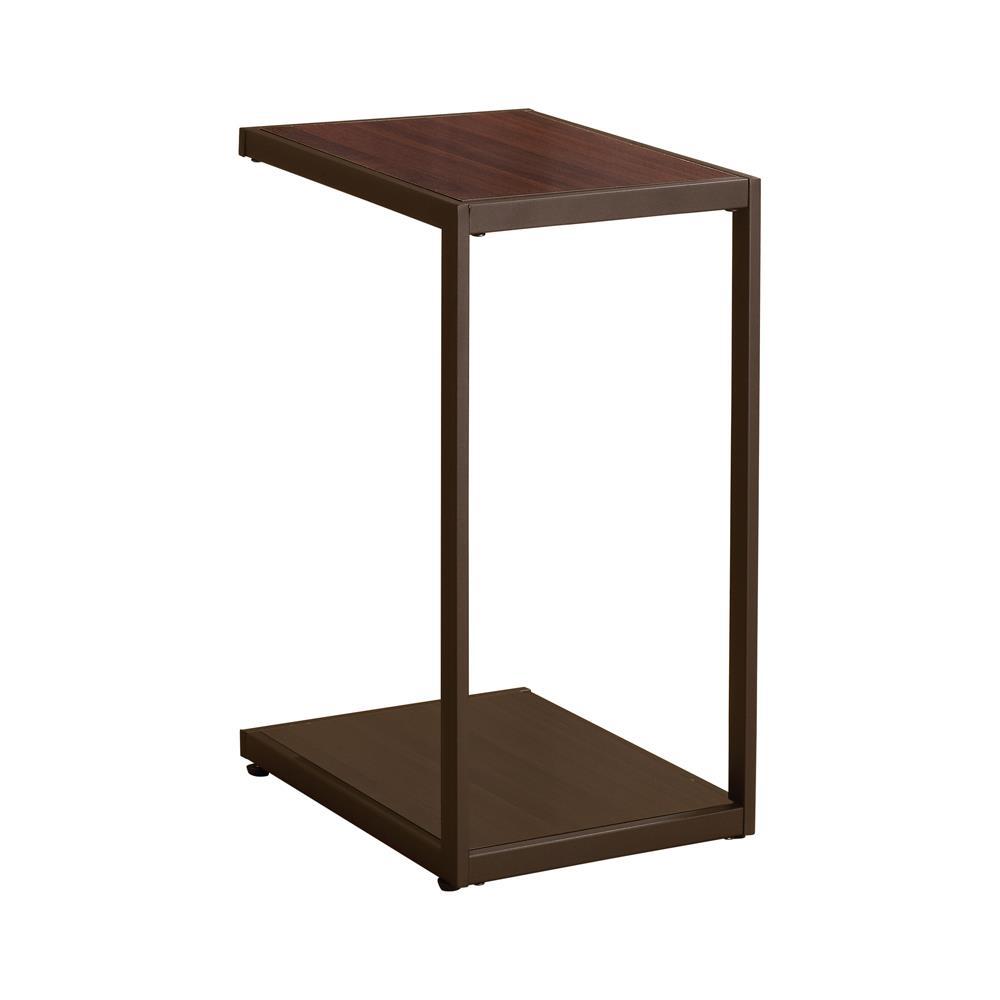 Jose Rectangular Accent Table with Bottom Shelf Brown. Picture 2