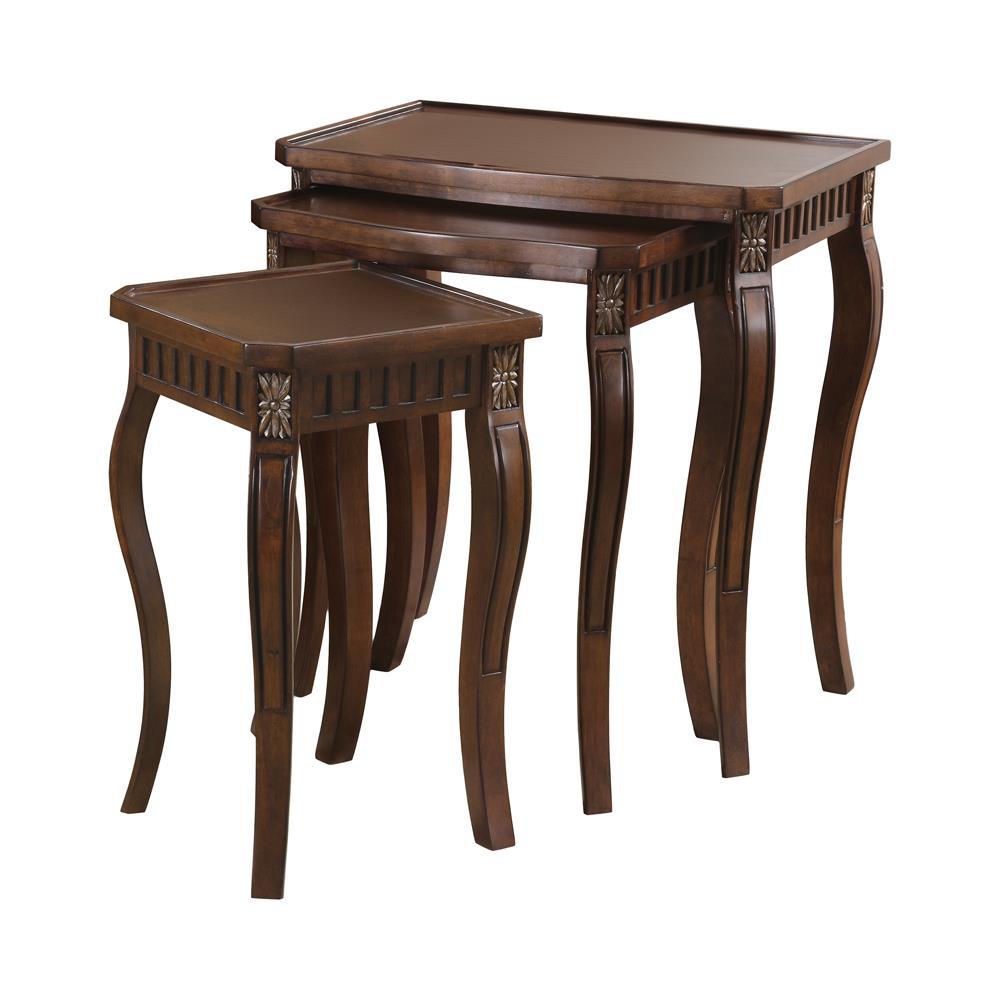 Daphne 3-piece Curved Leg Nesting Tables Warm Brown. Picture 2