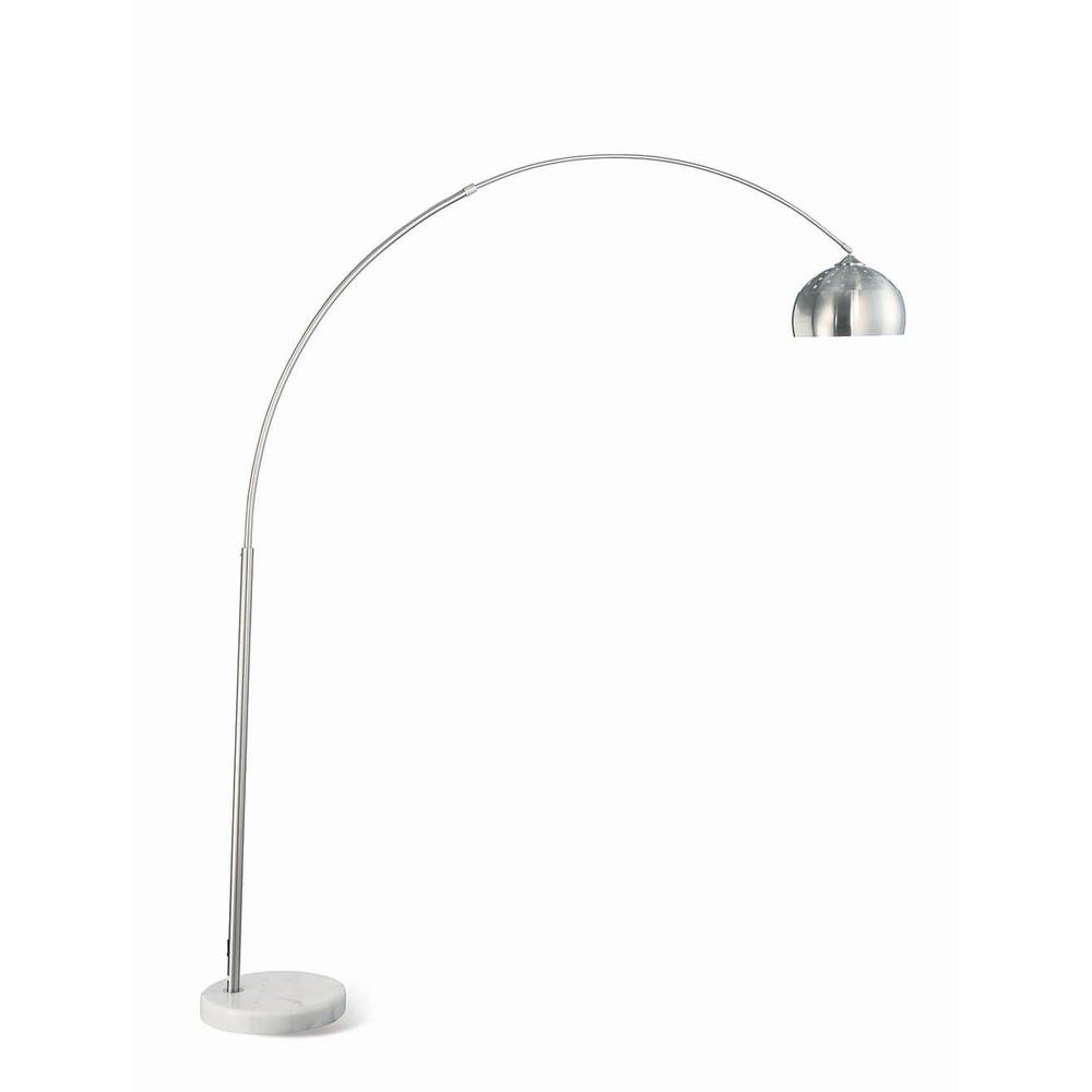 Krester Arched Floor Lamp Brushed Steel and Chrome. Picture 2