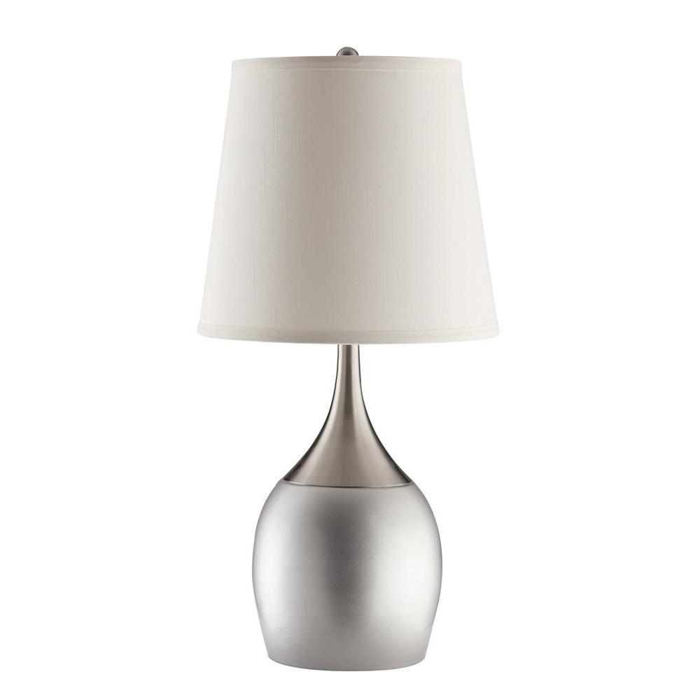 Tenya Empire Shade Table Lamps Silver and Chrome (Set of 2). Picture 1