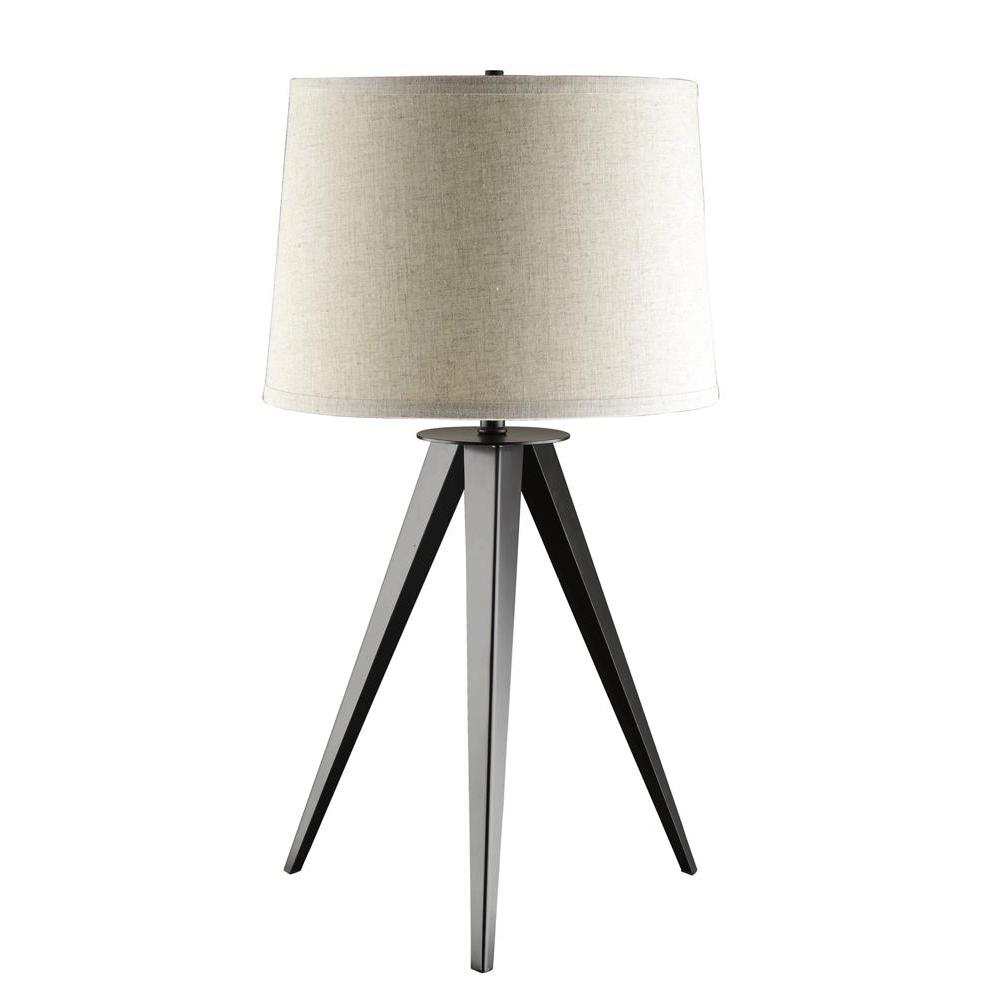 Sabat Tripod Base Table Lamp Black and Light Grey. The main picture.