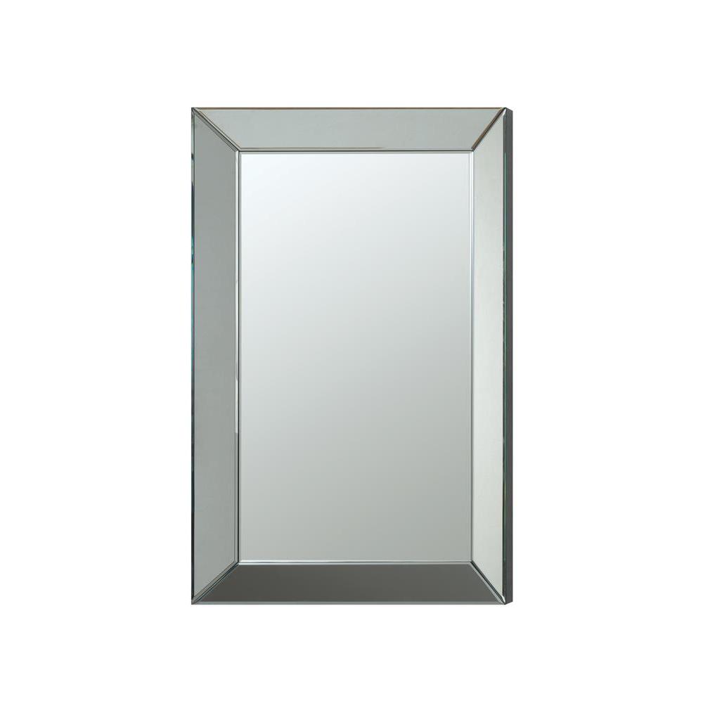 Pinciotti Rectangular Beveled Wall Mirror Silver. Picture 1
