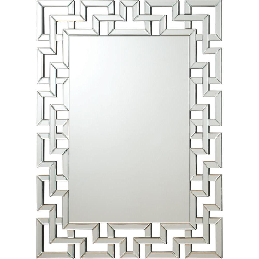 Forman Interlocking Greek Frameless Wall Mirror Silver. Picture 1