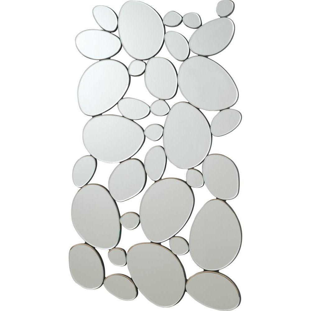Topher Pebble-Shaped Decorative Mirror Silver. Picture 1