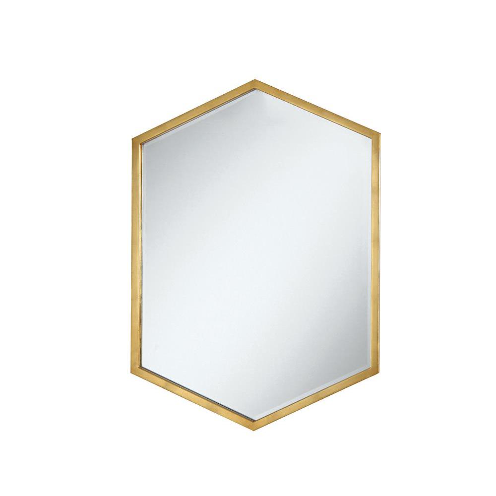 Bledel Hexagon Shaped Wall Mirror Gold. Picture 1